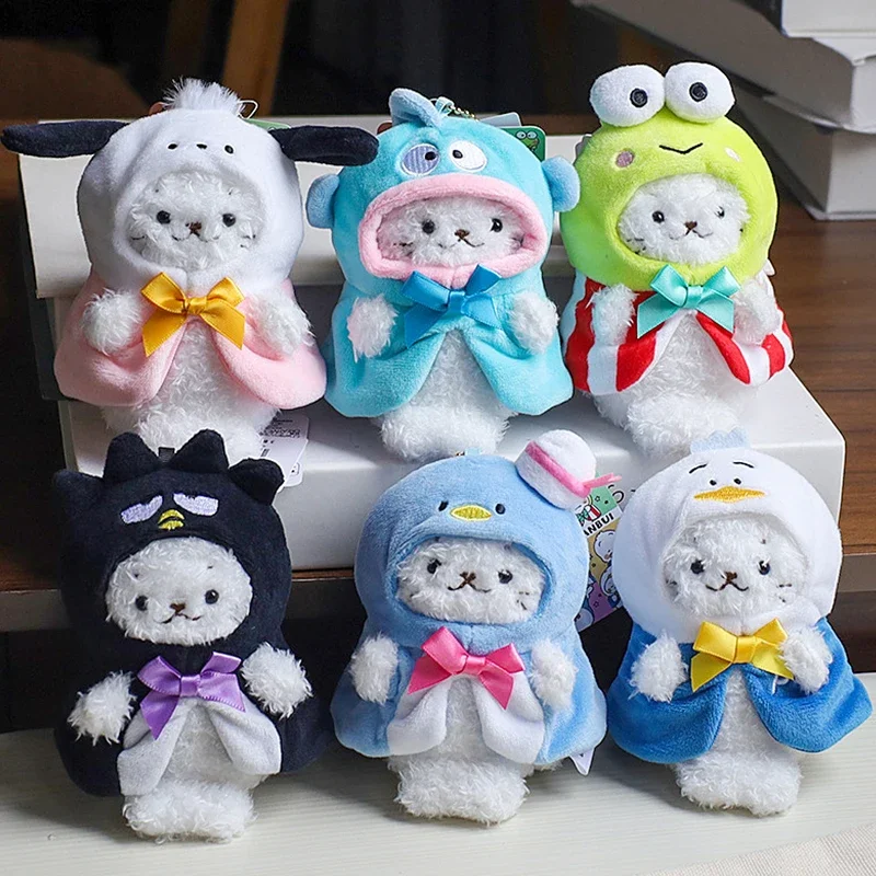 

12-13cm Sanrios Dolls Accessories Anime Badtz-Maru Hangyodon Plush Toys Clothes Labubu Idol Dolls Skirt Doll Clothes Keychain