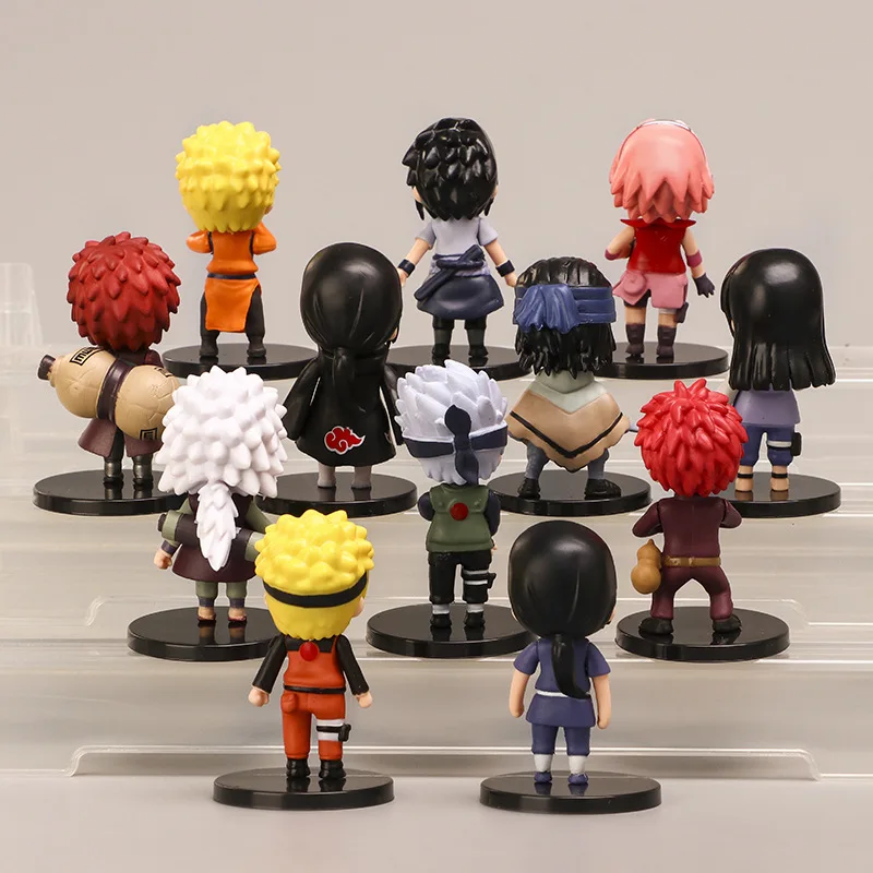 Hot 12Pcs/Set Anime Naruto Shippuden Hinata Sasuke Itachi Kakashi Gaara Figure Toys Q Version PVC Figurine Model Dolls Gifts