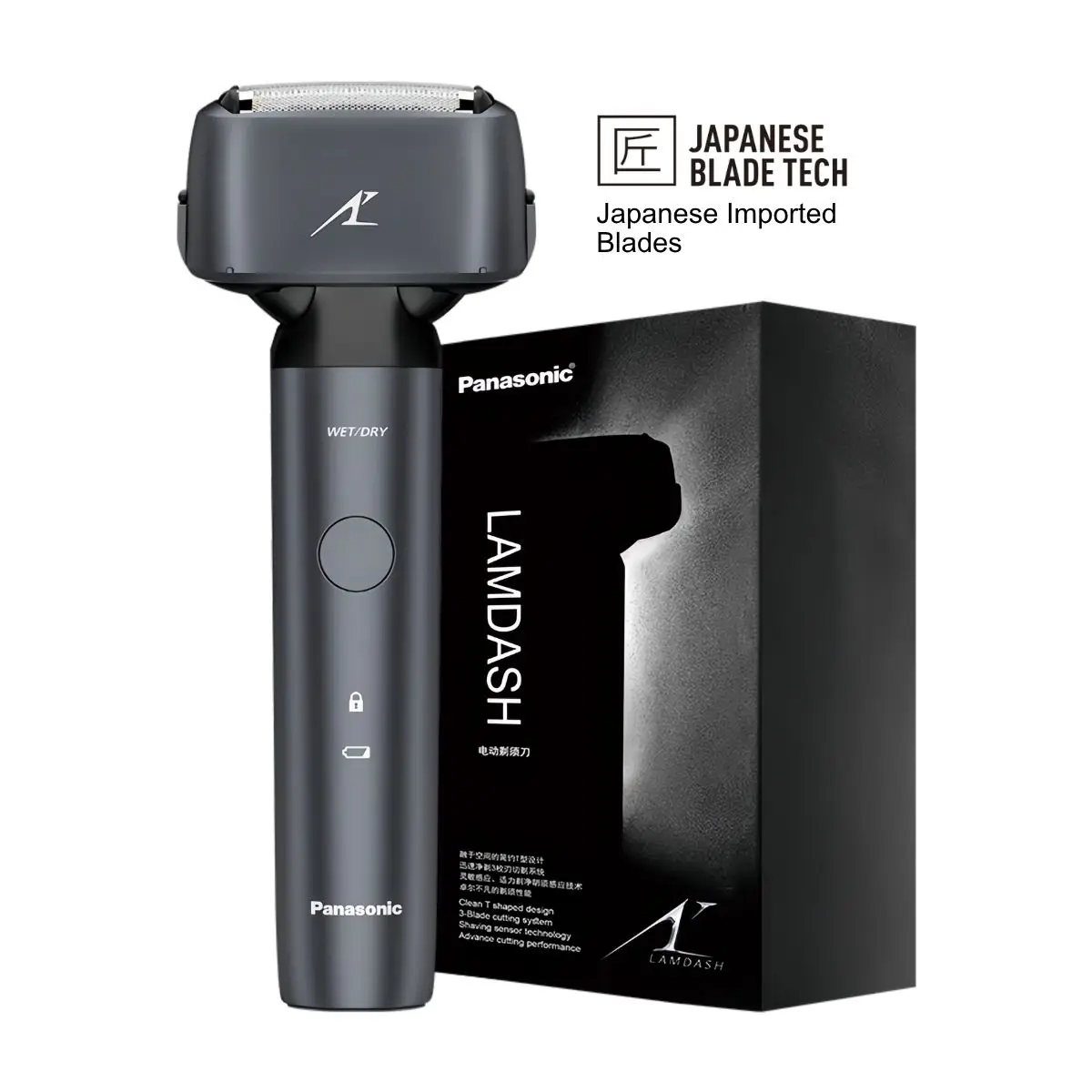 

Panasonic ES-JLM3C Electric Shaver for Men, Wet & Dry 3-Blade Razor with Pop-Up Trimmer, Rechargeable