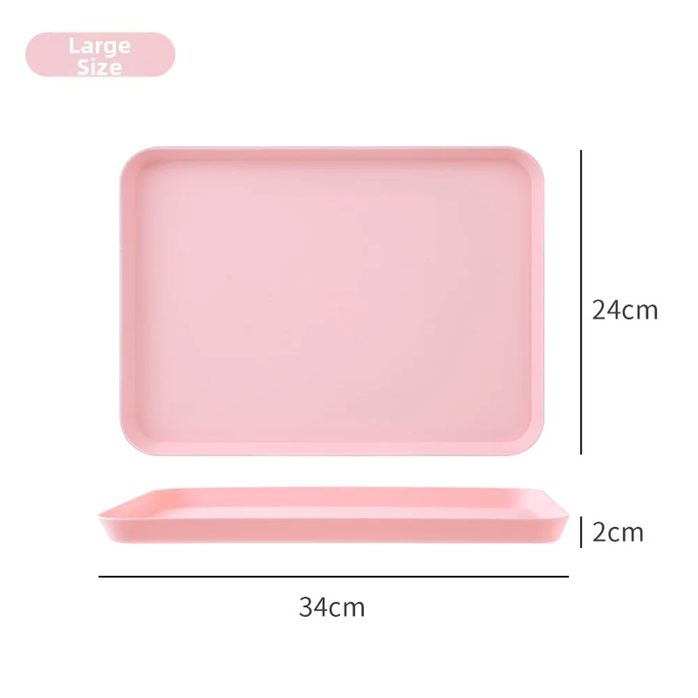 Plastic Household Tray with Stable Flat Base and Elevated Sides for Secure Food Transport 34x24x2cm PP Material Easy Rinse Clean