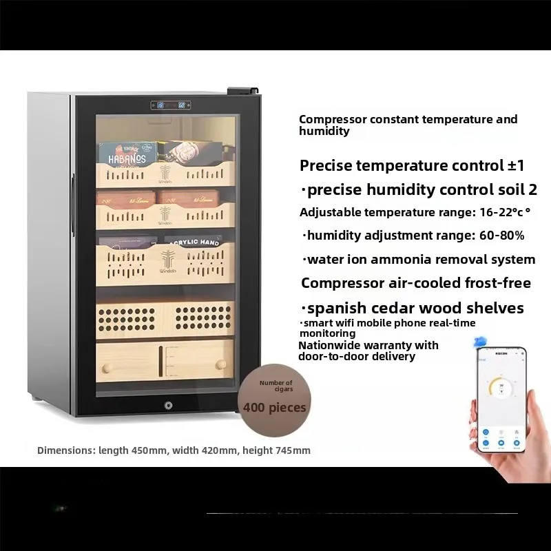 Cigar cabinet, constant temperature and humidity household mini cedar wood moisturizer, tobacco cabinet
