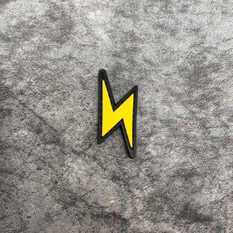Two-Tone Cool Lightning Symbol Design Armband, Includes Fleece Backing, Pvc Applique, Decorative Patch Badge for Bags and Clothing Accessories