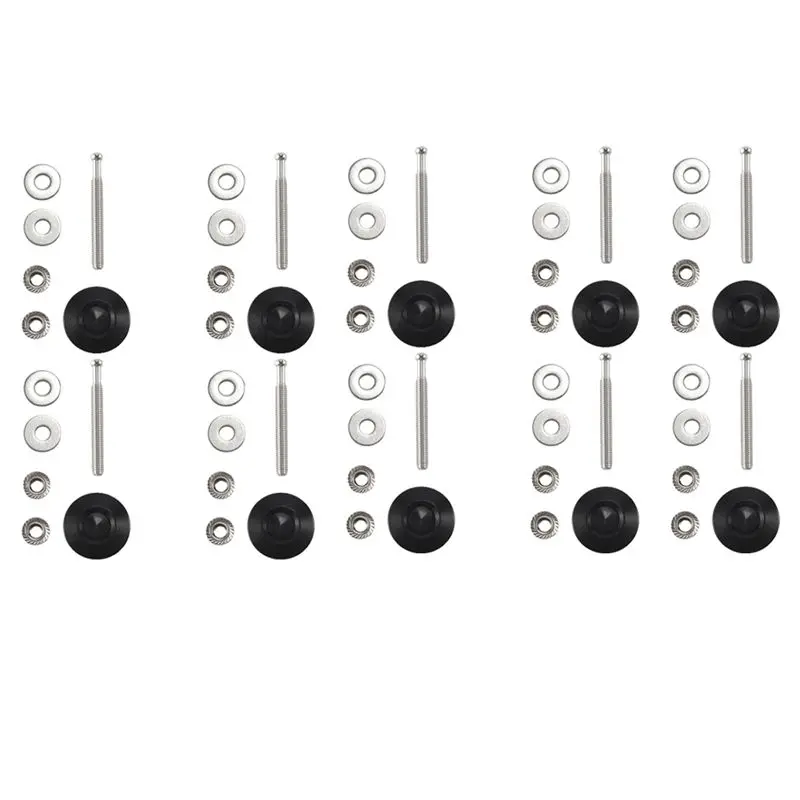 10X Car Hood Bonnet Latch Pin Lock Bumper Clip Kits Push Button Quick Release Hood Bonnet Pins Lock Clip 30Mm Black-A02G
