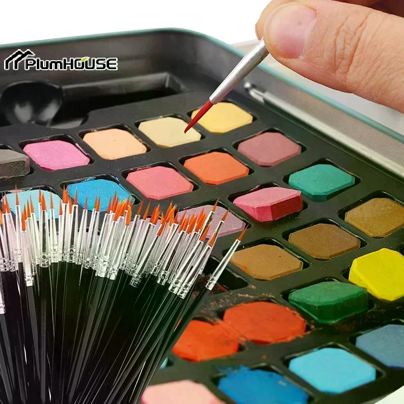 

Набор кистей для рисования, художественная круглая кисть для рисования с плоскими волосами, нейлоновая кисть для волос для масла, акрила, акварели, детей/художников/початковцев/студентов