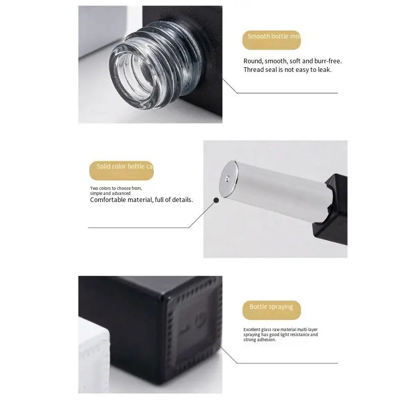 7.5ml Mini Nail Polish Bottles with Brushes Nail Gel Glass Container Empty Refillable Cosmetic Pot Manicure Beauty Oil Dispenser