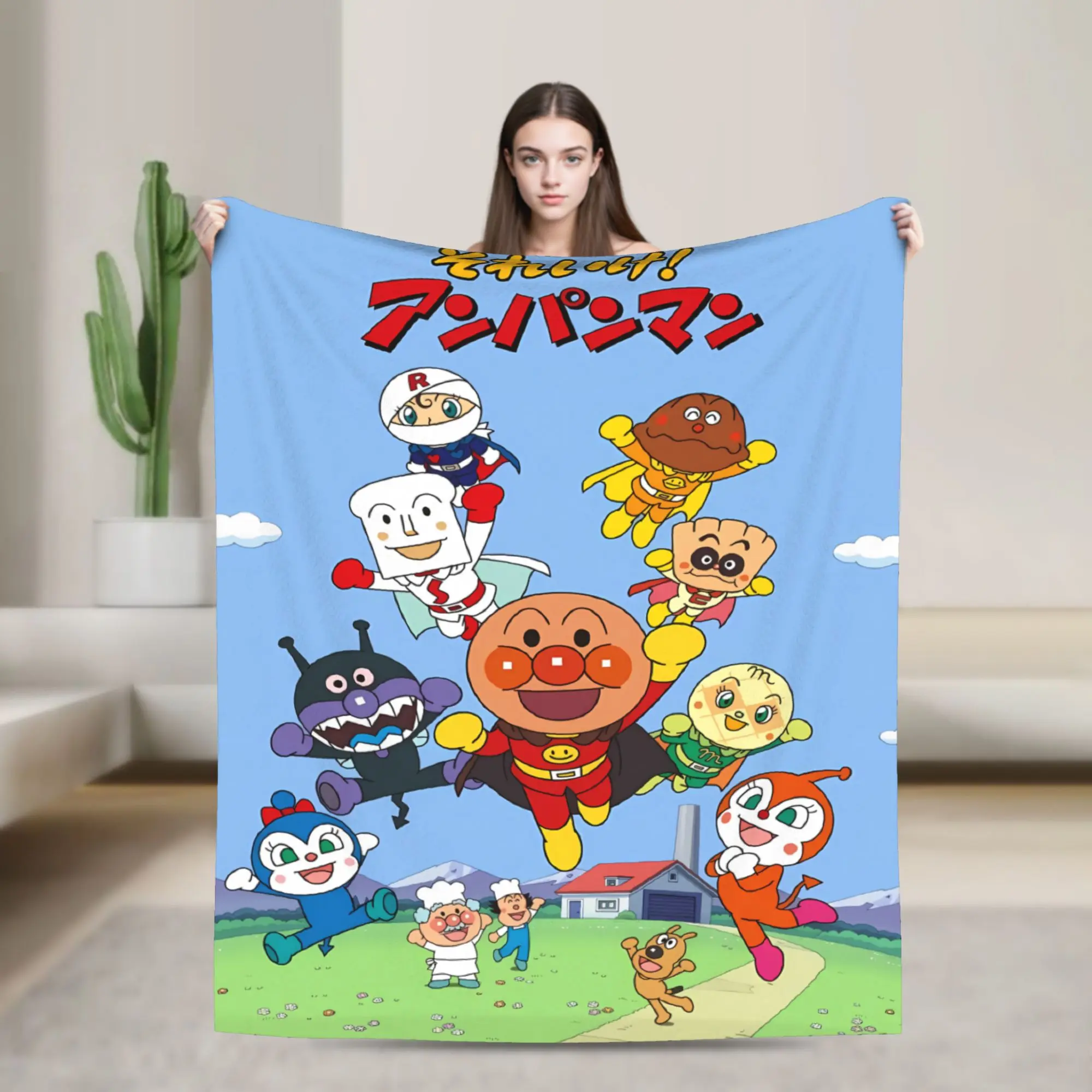 Anime Anpanman Blanket Quality Super Soft  Bedding Throws Winter Airplane Travel Couch Bed Novelty Bedspread