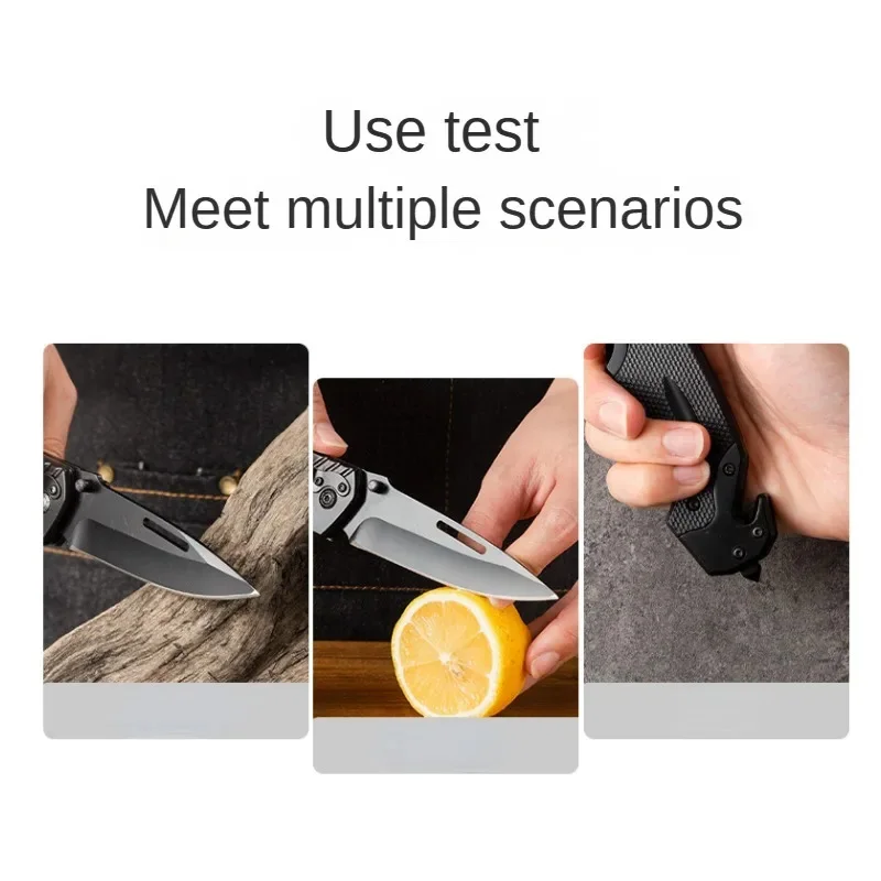 Outdoor Stainless Steel Folding Knife High Hardness Portable EDC Camping Pocket Knife Hiking Travel Self Defense Survival Knife