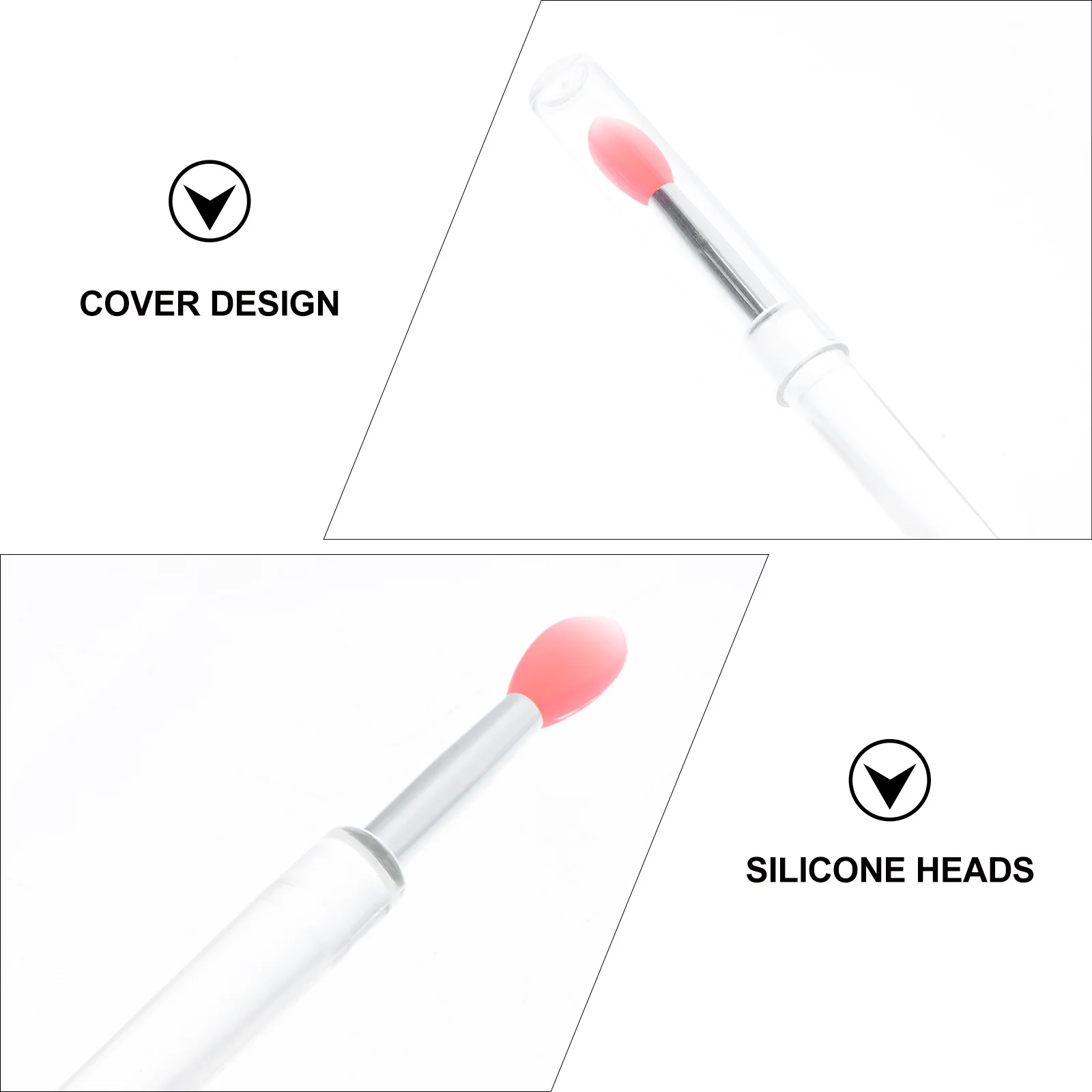 6 Stuks Anti-Dust Siliconen Lip Borstel Set Fijne Zachte Hoofden Voor Lipgloss Lippenstift Oogschaduw Balsem Toepassing Langdurige handvat