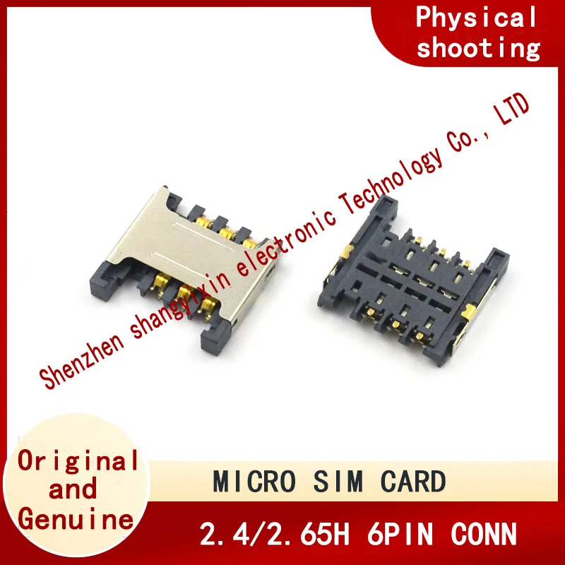 SIM CARD 2.4/2.65H 6PIN CONN sim  holder MICRO