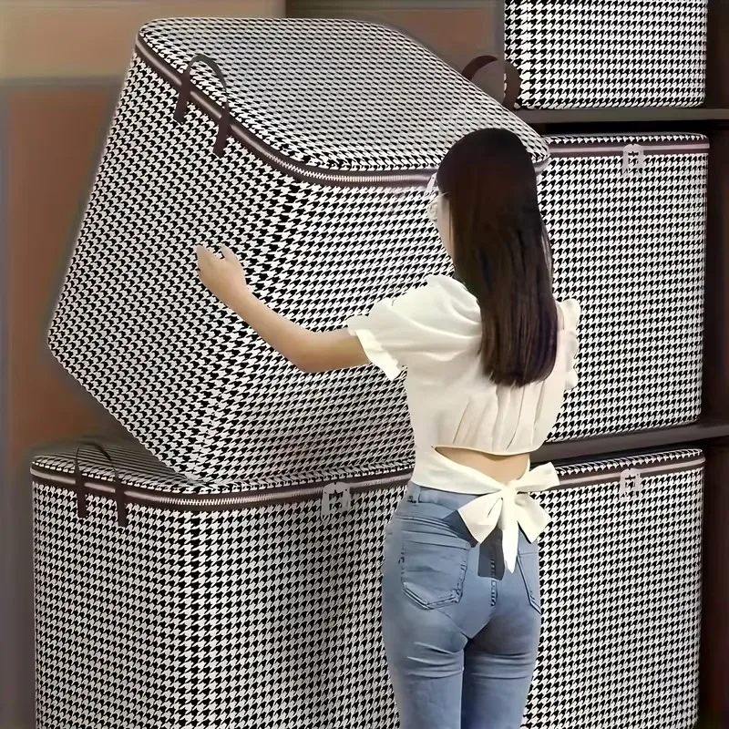 Quilt Storage Box Dustproof Organizers Non-Woven Wardrobe Space Saving Bag House-Moving Bedding Box Storage Organization