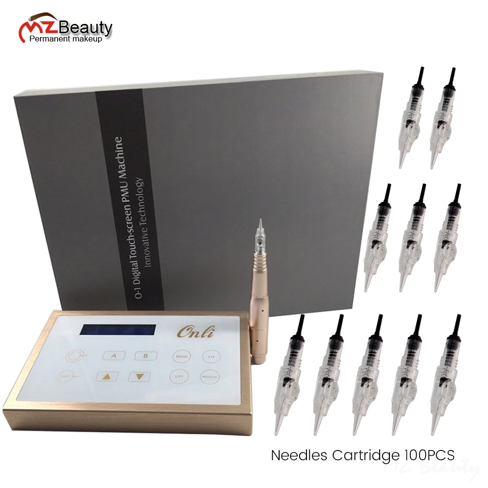 Digital Permanent makup Machine Kits Touch-Screen Rotray Tattoo Machine Pen MTS 100PCS Needles Cartridge Microblading 3DEyebrow