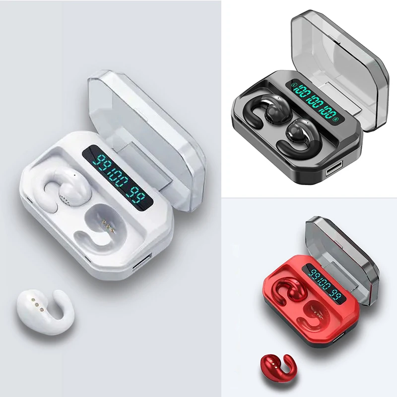 سماعات بلوتوث توصيل العظام مع شاشة عرض البطارية المتبقية - سماعات بلوتوث بمفهوم جديد