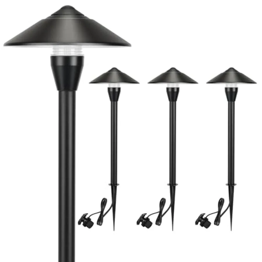 

12V Low Voltage Pathway Lights, Die-cast Aluminum Pathway Lights with Connectors IP65 Waterproof Outdoor Landscape Lighting, 3W