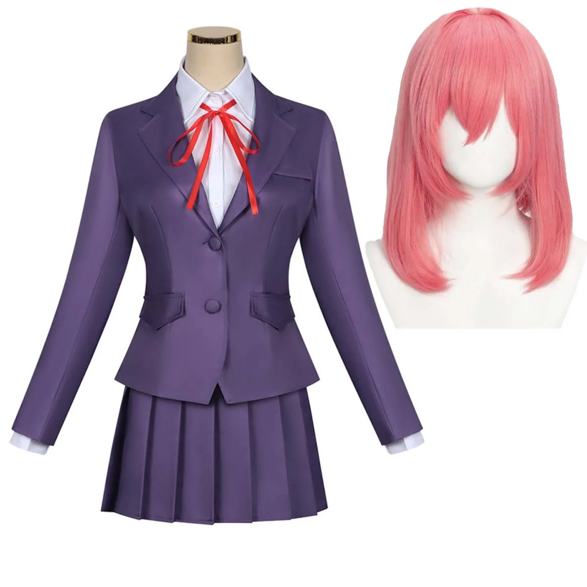 

Women Anime 100 Girlfriends Who Really Love You Hakari Hanazono Cosplay JK Uniform Costumes Or Pink Wig