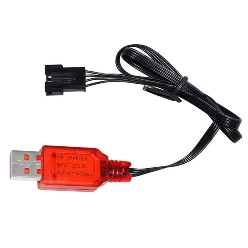 1Pcs 7.4V 500mA SM-4P Plug USB Charger For DE36W DE65 HM202 EC08 EC16 RC Car Toy Battery Charger Cable