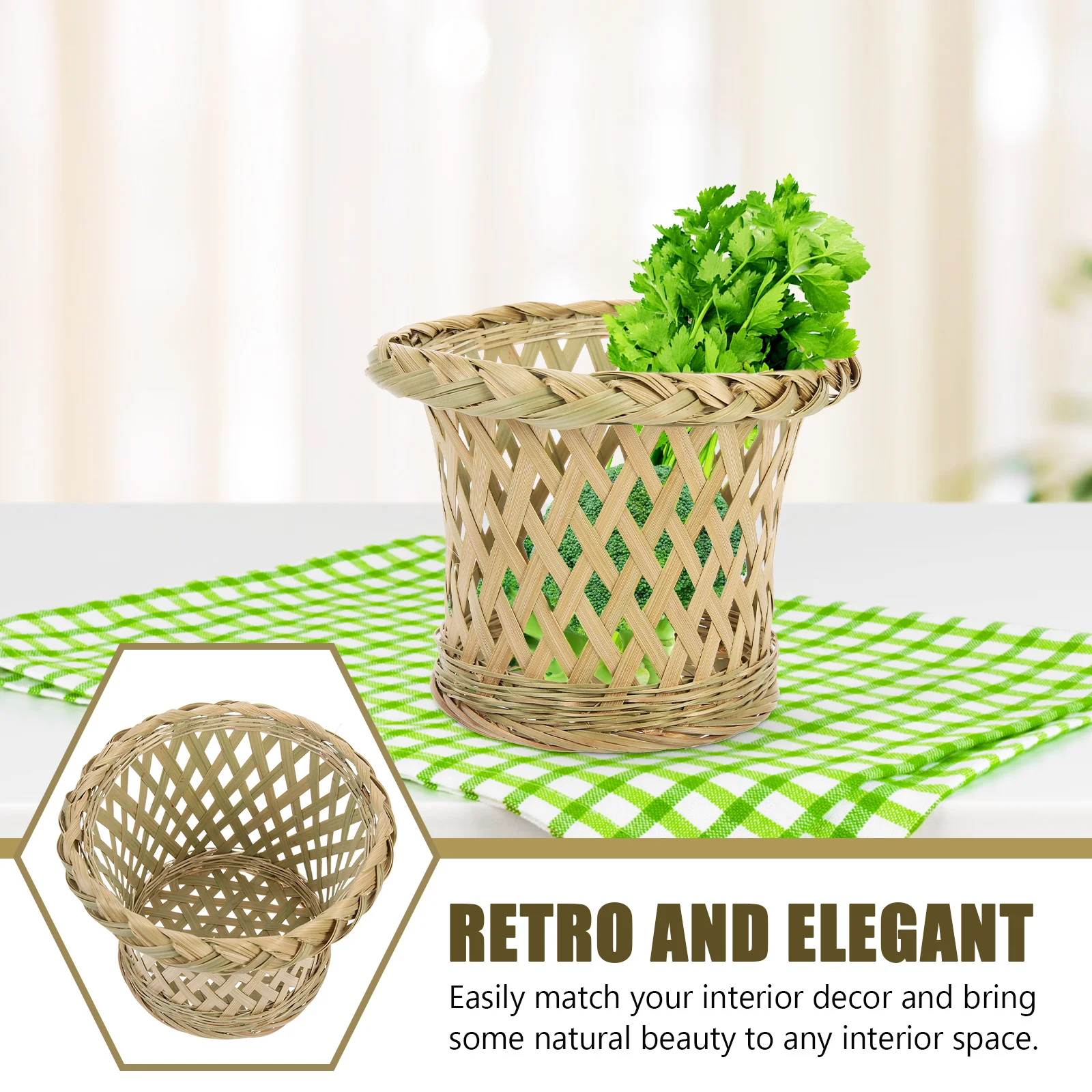 

Round Storage Baskets Woven Food Container Home Use Premium Materials Safe Reliable Suitable Home Restaurant Bakery