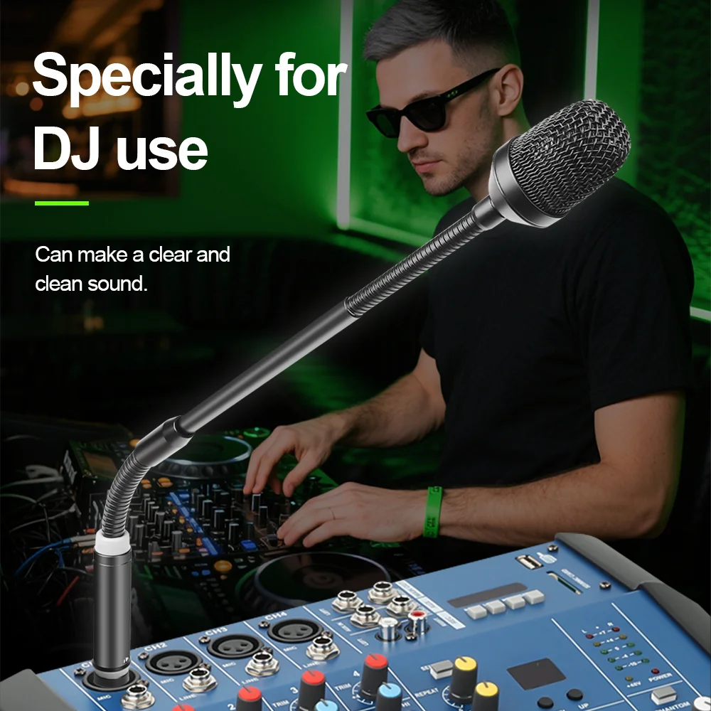グースネックダイナミックマイク-g-mark-dj01-カーディオイド極性パターン調整可能なグースネック-dj-ブースストリーミングポッドキャスティング用