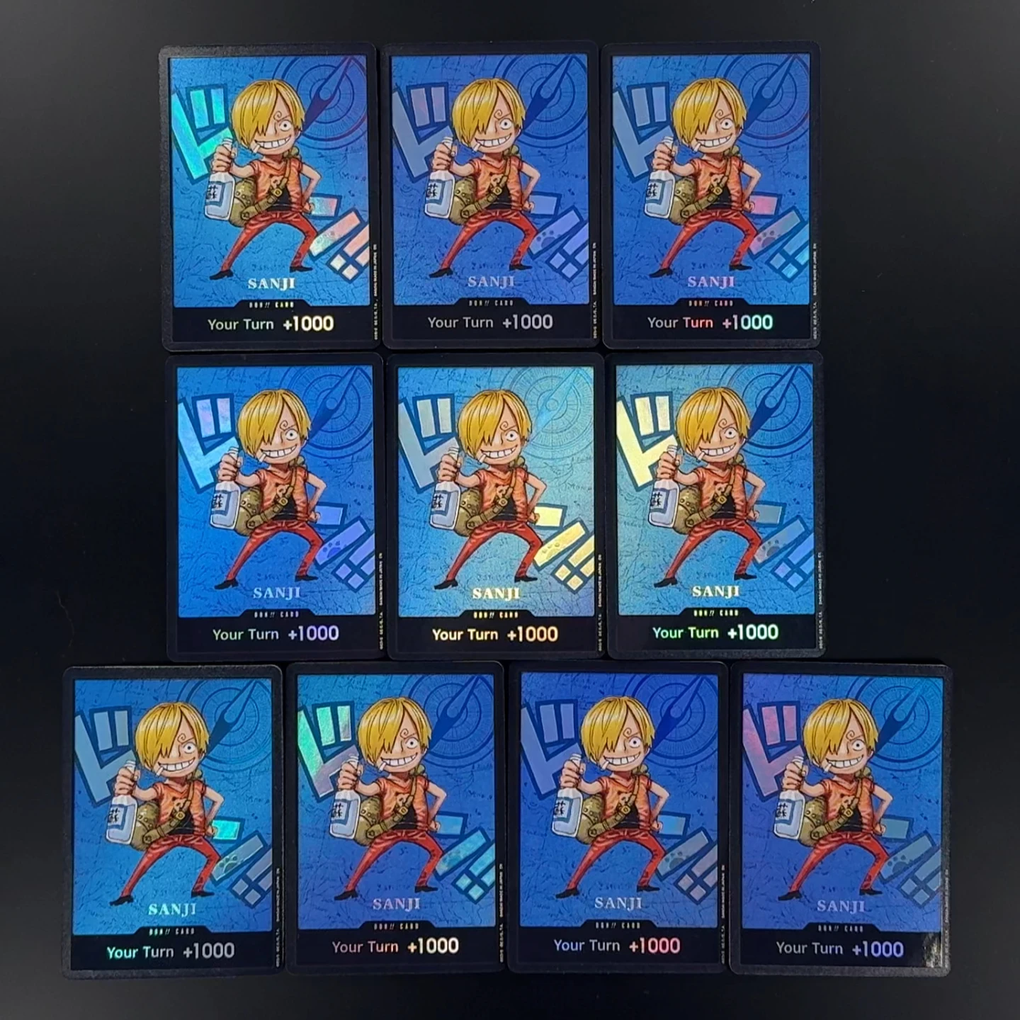 OPCG One Piece X Kumamon Englische DON-Karte 3D-Texturierte Strohhut-Team Luffy Zoro Nami Chopper Robin Anime Sammelkarten TCG