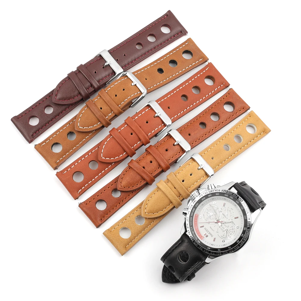 High Quality Genuine Leather Watch Band  Straps 18mm 20mm 22mm 24mm Black Brown Coffee Watchbands for Men Watch Accessories
