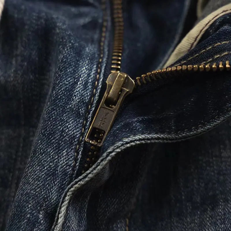 耐摩耗性ルーズフィットメンズジーンズ作業着カジュアル秋冬デニムパンツ原宿スタイル長ズボンハルビン