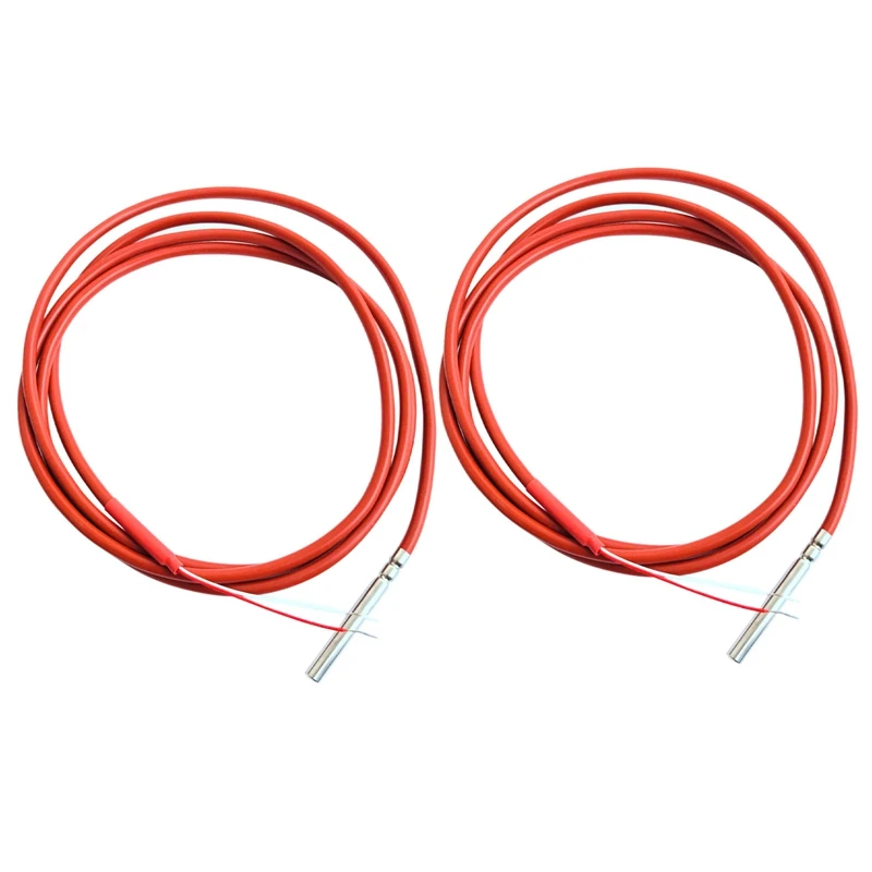 

2X 2 Wire PT1000 Temperature Sensor Thermistor Silicone Gel Coated 1.5Meters Probe 45Mm X 5Mm -50-180 Centigrade Rtds