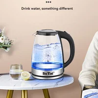 1.8L Electric Water Kettle - 1000W Fast Boil, Clear Borosilicate Glass, Stainless Steel, Filter Spout, Anti-Scald Handle, LED Blue Light, Large Capacity for Family Use 4