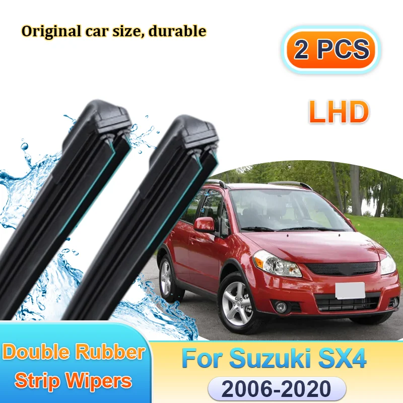 

Автомобильный стеклоочиститель с левым рулем для Suzuki SX4 2006 2007 2008-2020, передняя двойная резиновая полоса, щетки дворников, аксессуары для оконных щеток