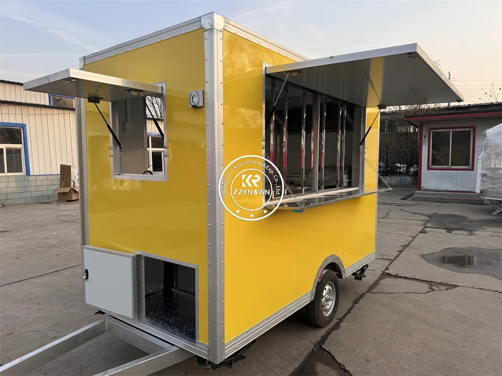 Customized Food Truck Mobile Coffee Shop Kiosk Street Hot Dog Cart Fast Food Truck Trailer Fully Equipped For Sale