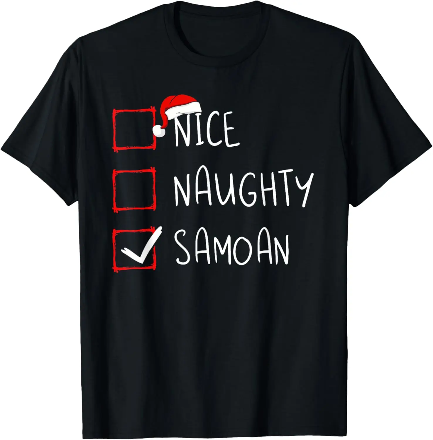 Nice Naughty Samoan Christmas Samoa Heritage Roots T-Shirt