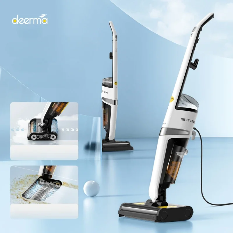 DEERMA VX20 Household Floor Washer, Double Shaft, Double Brush, Hands Free, Automatic Cleaning, Dry and Wet, Rubbing, One