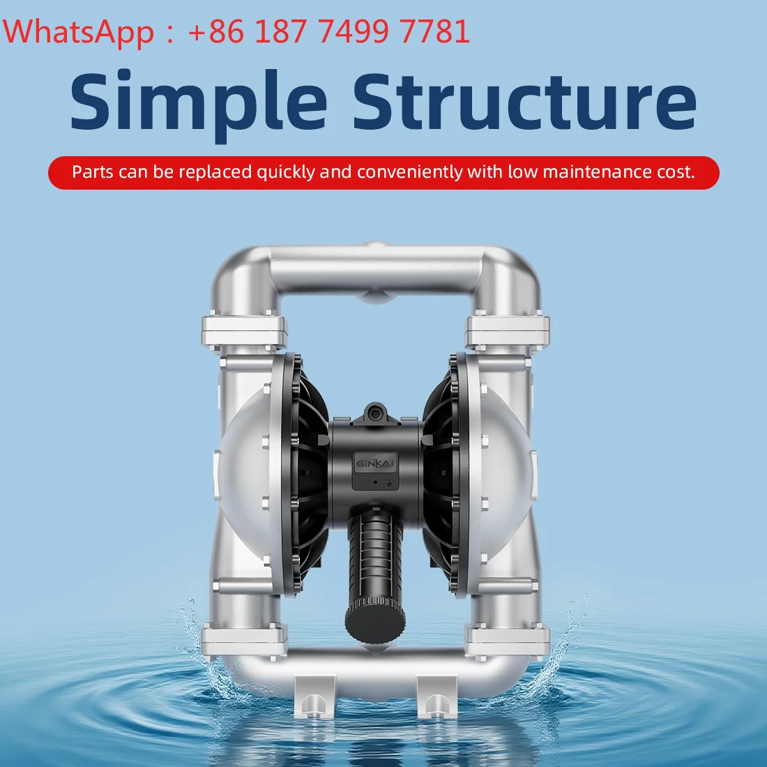2 Inch Pneumatic Diaphragm Pump Stainless Steel Diaphragm Pump Thread Connection Wildenm Chemical Transfer Pump