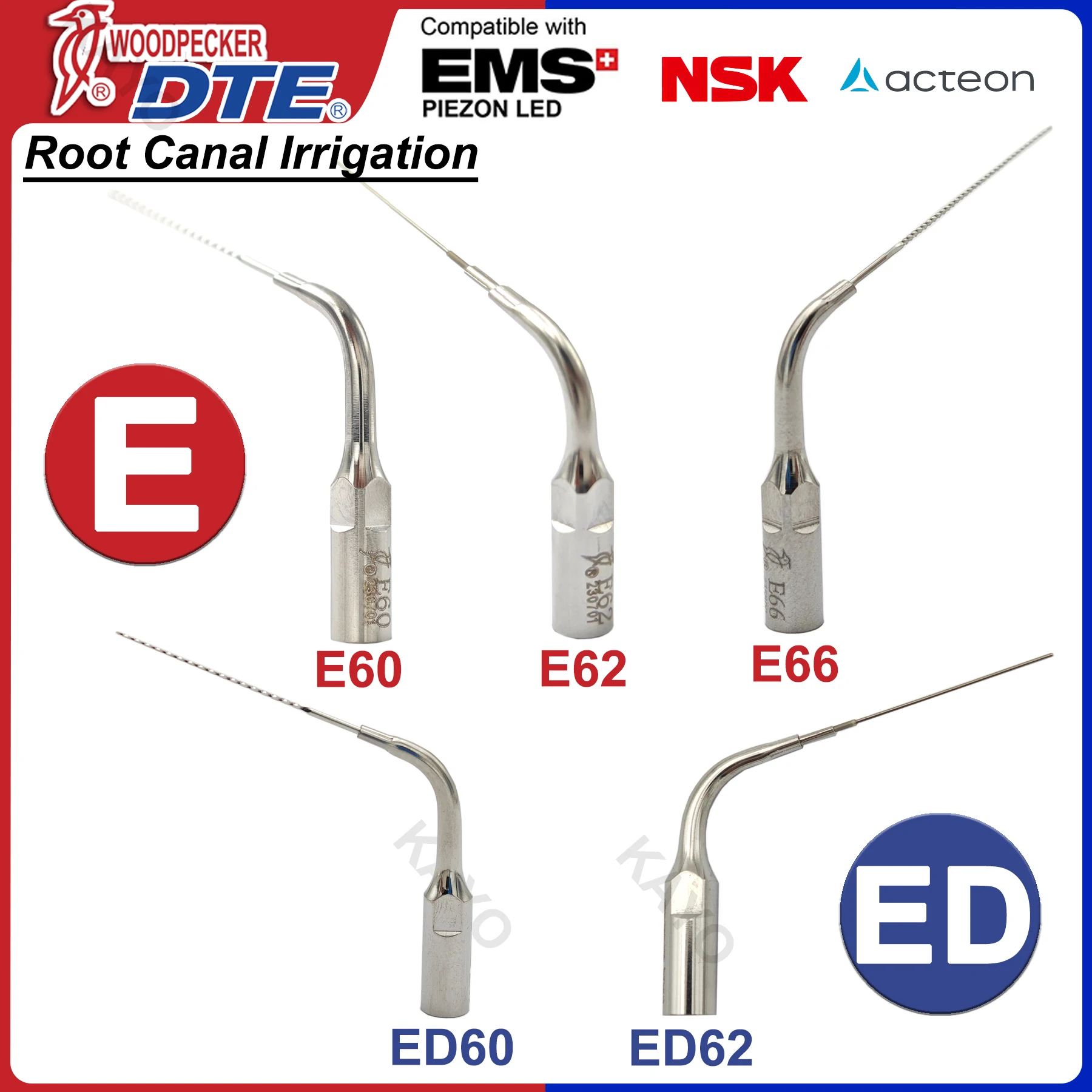 

Woodpecker DTE Dental Ultrasonic Scaler Tips For Root Canal Irrigation Dia 0.15/0.2/0.3mm Fit EMS UDS NSK SATELEC Scaler