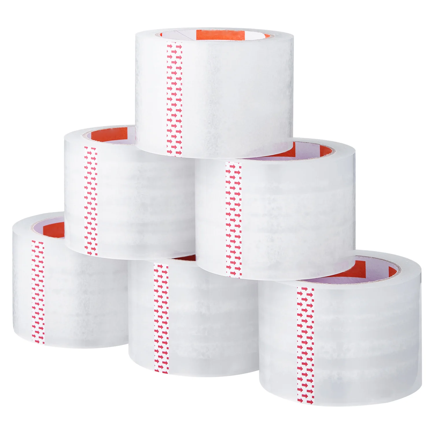 SucceBuy 6/24 Rolls 7.6CM 70M High Viscosity Clear Adhesive Tape Transparent Packaging Tape for Office Wrapping Express Packing