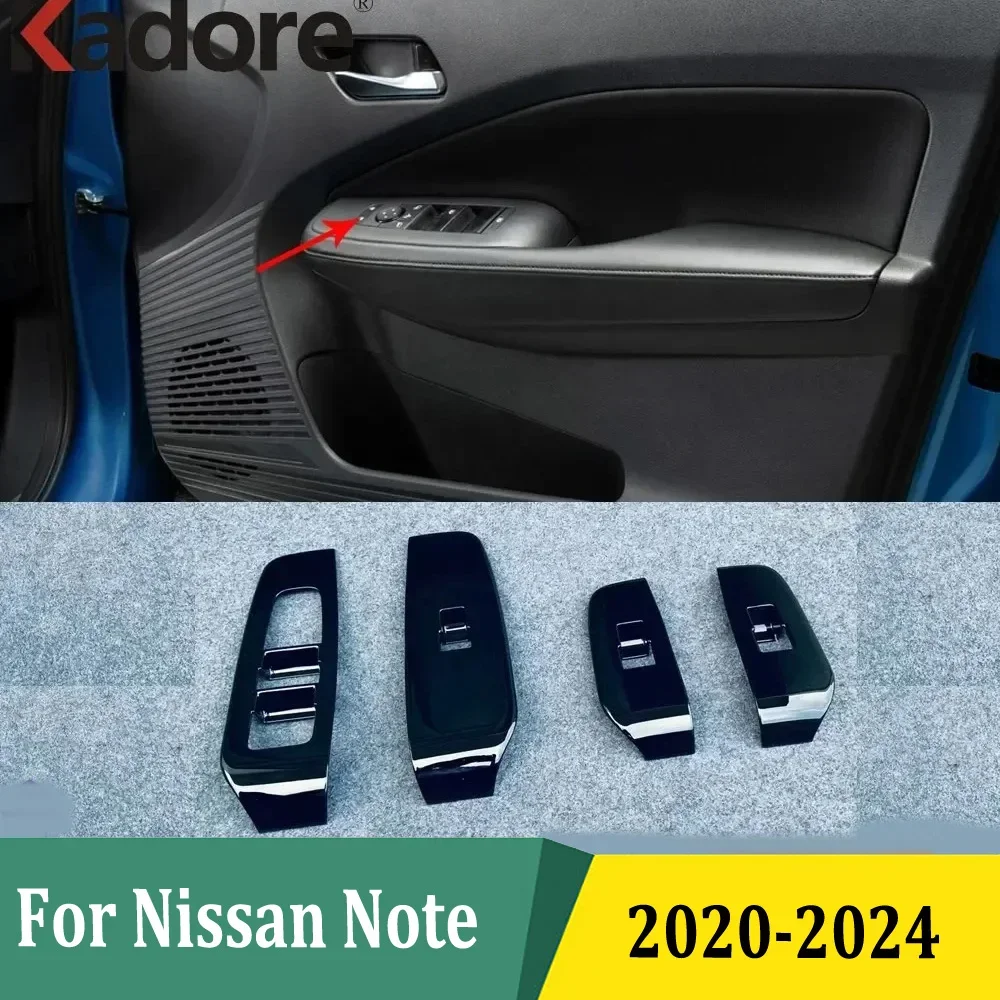 

For Nissan Note 2020 2021 2022 2023 2024 Car Door Armrest Panel Frame Window Lift Switch Button Cover Trims Interior Accessories