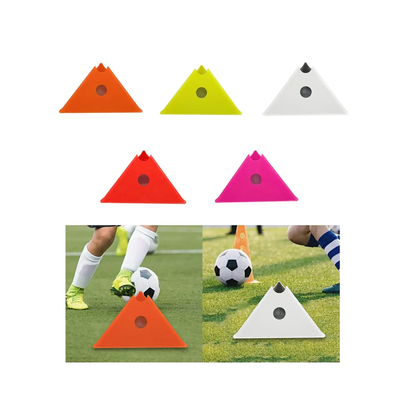 Soccer Training Cones Soccer Disc Cones Reusable Triangle Plate Cones Agility