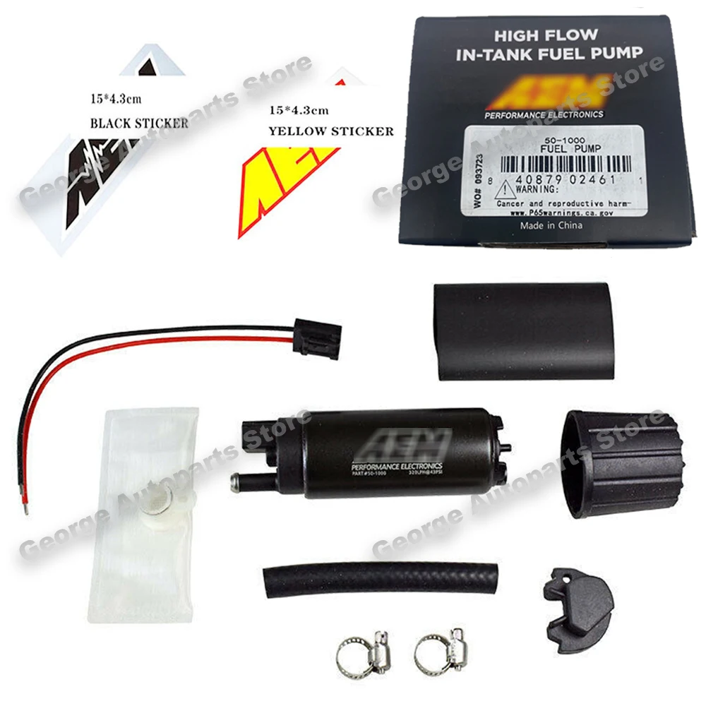 Brand New 50-1000 340LPH For AEM Electric High Flow Intank EFI Fuel Pump w/ Strainer & Install Kit For Walbro GSS342 50-1210