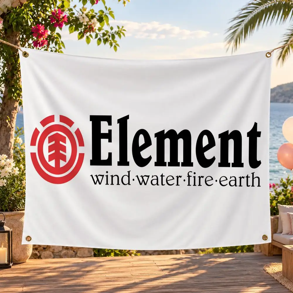 Brand Element Skateboard Logo Flags Minimalist Fabric Banner Flags Garden Shop Bedroom Festival Birthday Wall Decor