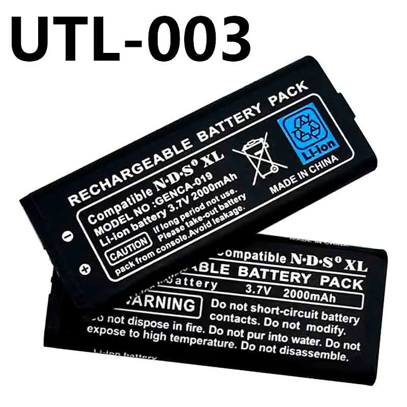 UTL-003 NDS XL Replacement Battery 3.7V 2000mAh for Nintendo Ndsi XL Controller Game Console Li-on Rechargeable Built-in Battery