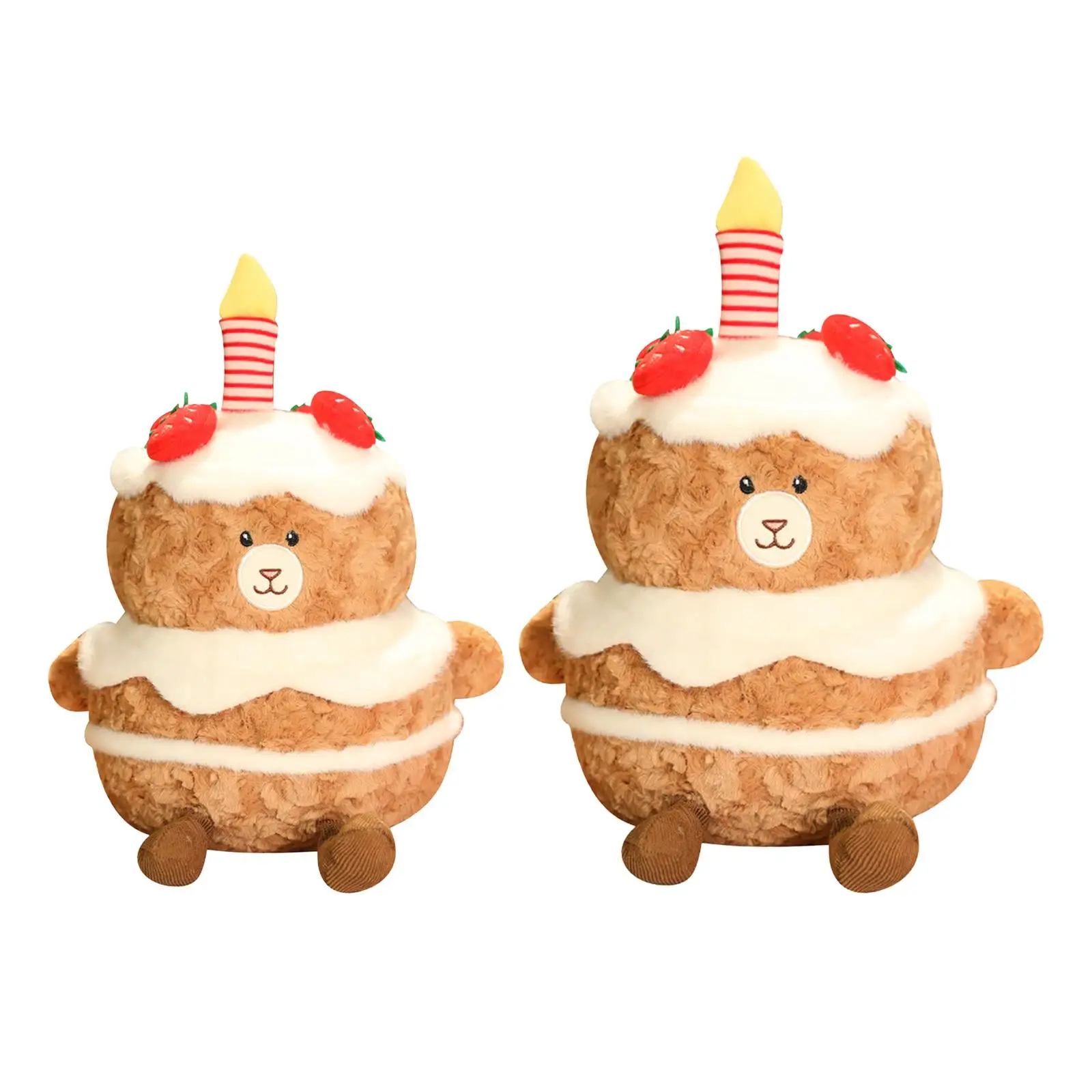 Birthday Cake Bear Doll Plush Toys Photo Props Hugging Home Decor Stuffed Toy Stuffed Plush Toy for Bedroom Kids Room Office