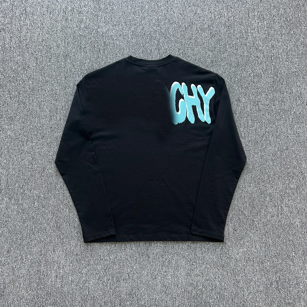 

SY-167 Хлопковая футболка унисекс с длинными рукавами, спортивные штаны и комплект с капюшоном — удобные длинные рукава с принтом