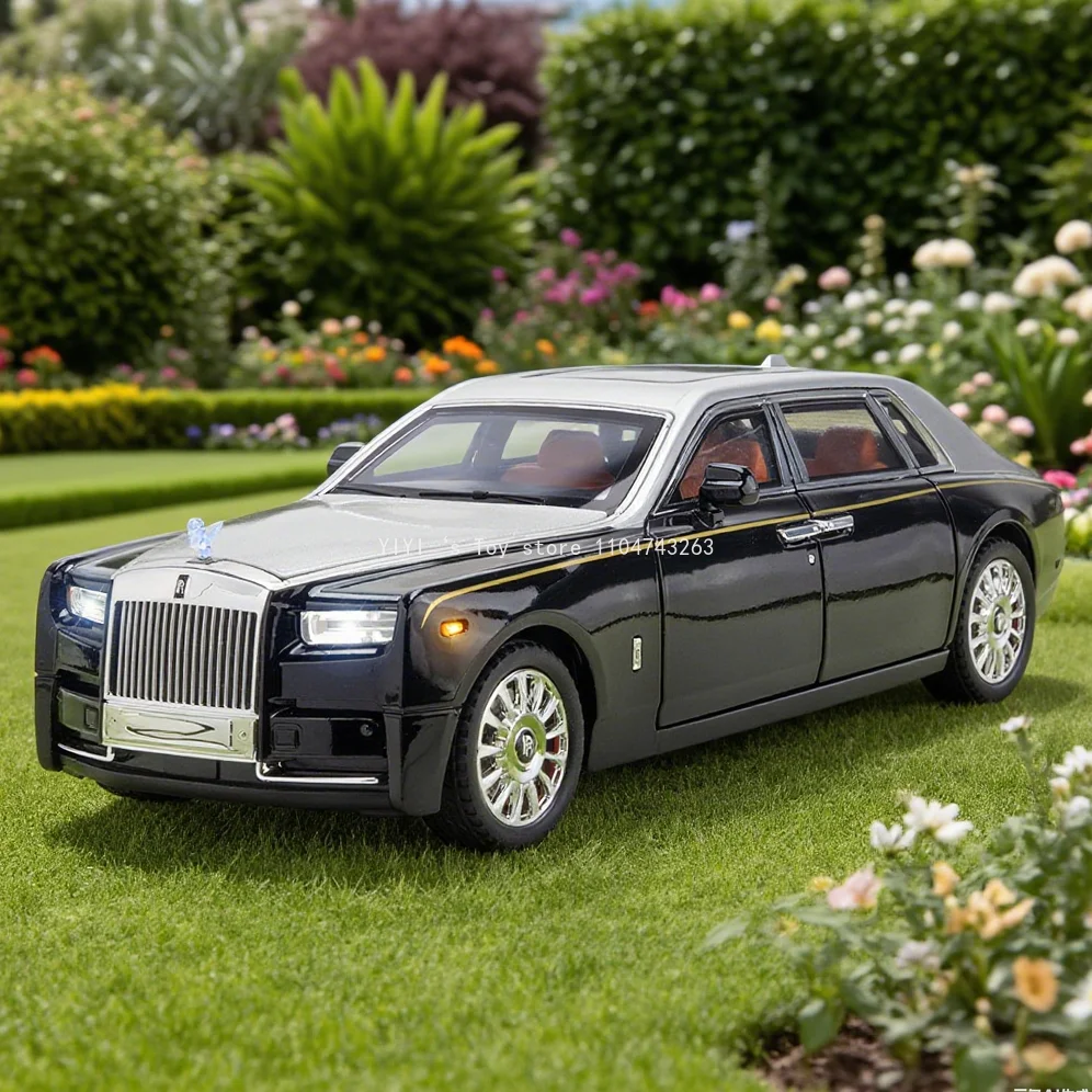 

1/18 Rolls-Royce Phantom with sound and Light alloy car model, high-end decoration, high-end collectible and gift, 30