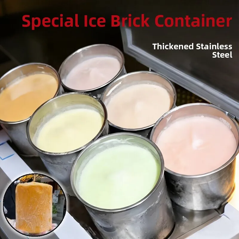 

Stainless Steel Thickened Special Ice Brick Bucket Snowflake Bucket for Street Vendors Commercial Use Cold Preservation Ice C...
