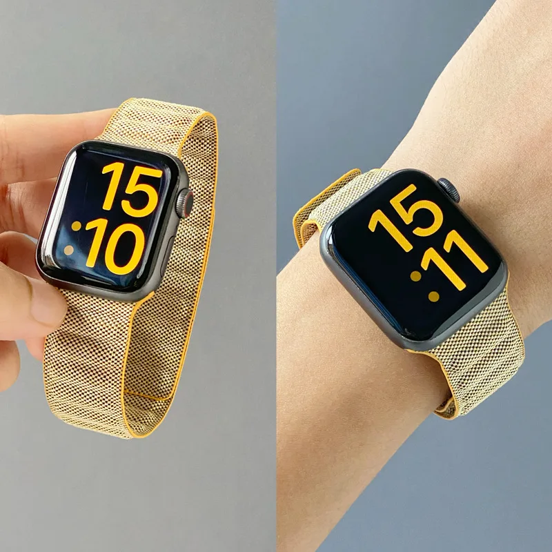 애플 워치 밴드용 데님 나일론 스트랩, 마그네틱 루프 팔찌, 아이워치 시리즈 10, 9, 8, 7, 울트라 2, 46mm, 44mm, 40mm, 45mm, 49mm, 41mm, 42mm