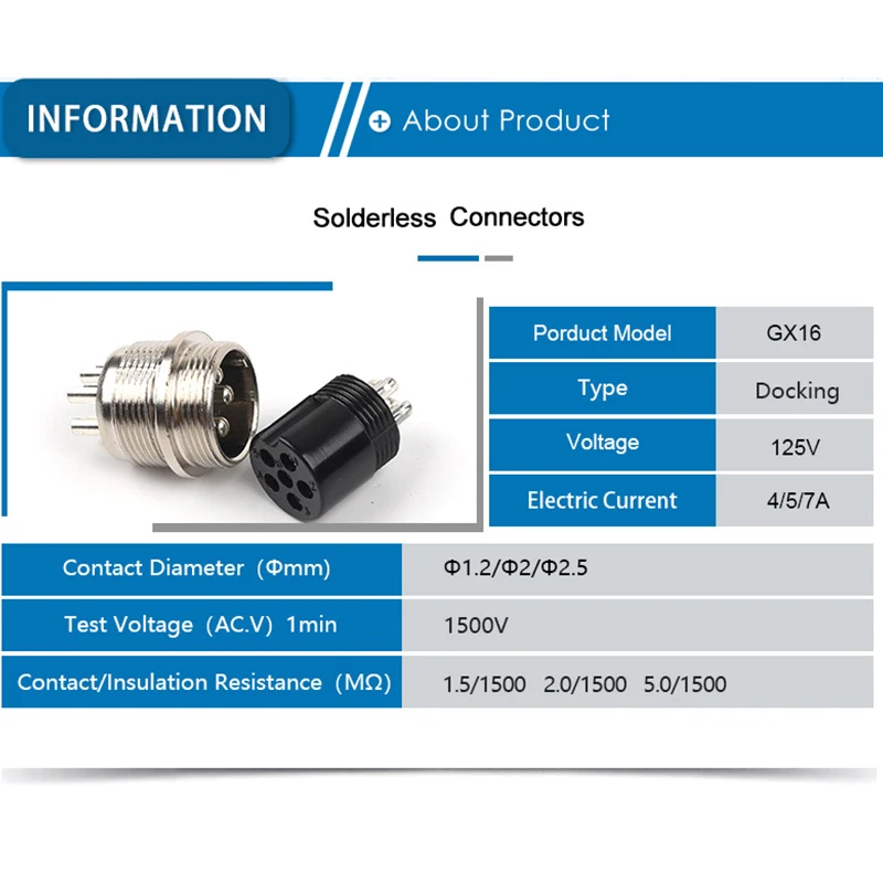 Conector de cable tipo tope GX16, 2/3/4/5/6/7/8/9/10 Pines, enchufe macho y hembra para soldadura, conectores de acoplamiento de aviación, DIY GO, 1