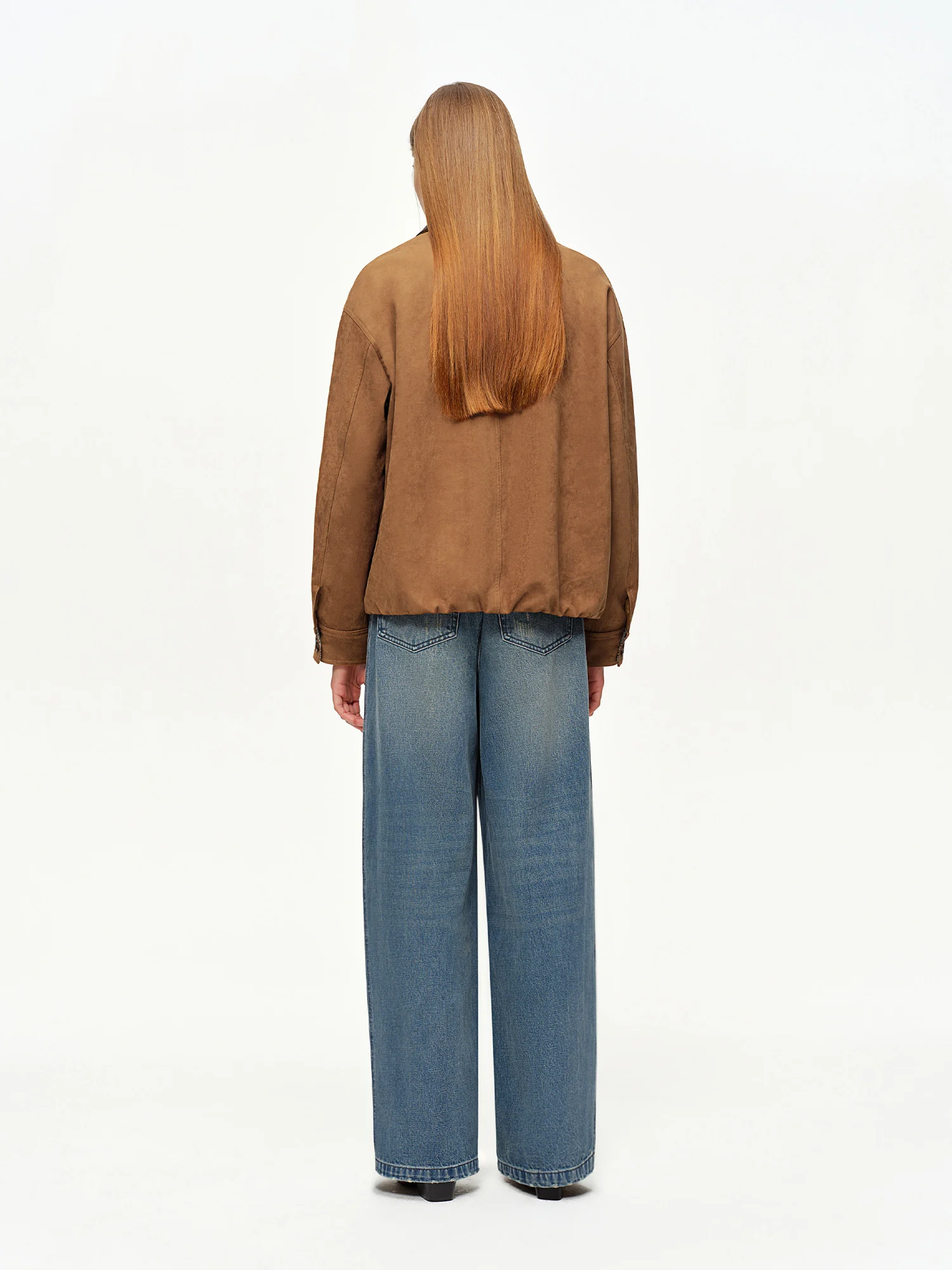 เสื้อแจ็คเก็ตครอปทรงหลวมสไตล์เรียบง่ายสำหรับผู้หญิง ฤดูใบไม้ผลิ 2026 รุ่น DUSHU ทำจากผ้าหนังกลับเทียม ให้ความนุ่มสบาย เหมาะสำหรับใส่ลำลองกลางแจ้งในชีวิตประจำวัน