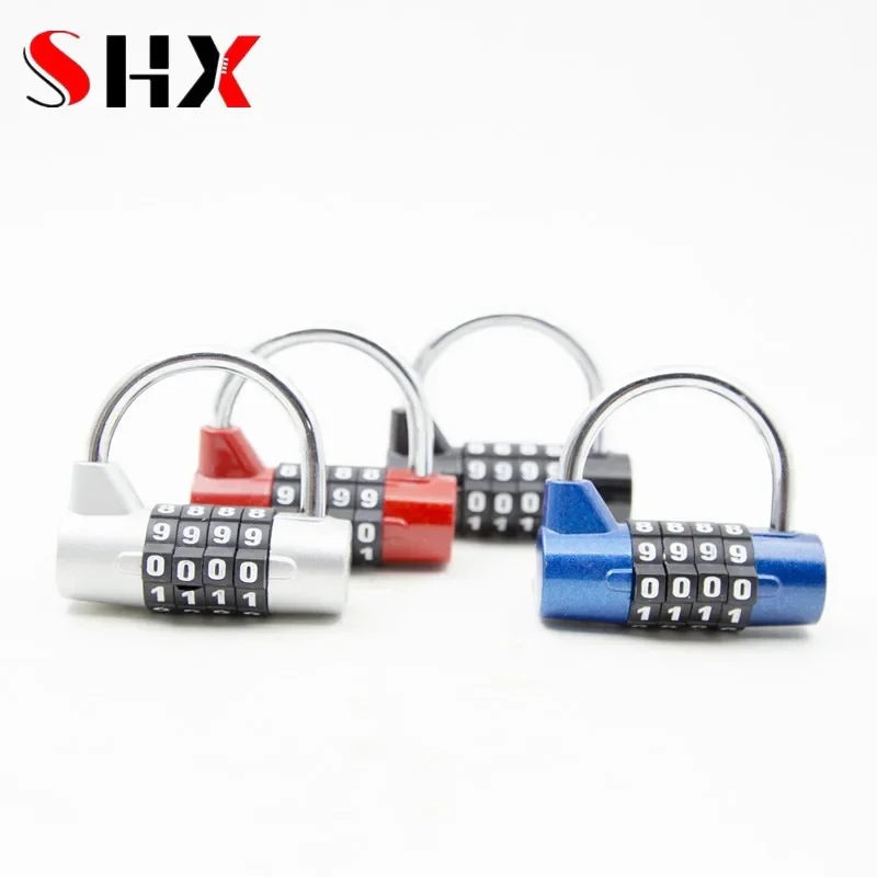 4 Digit Password Lock Zinc Alloy Password Padlock for Door Gym Drawer Zipper Luggage Trunk Cabinet Gift Code Resettable 1Pcs