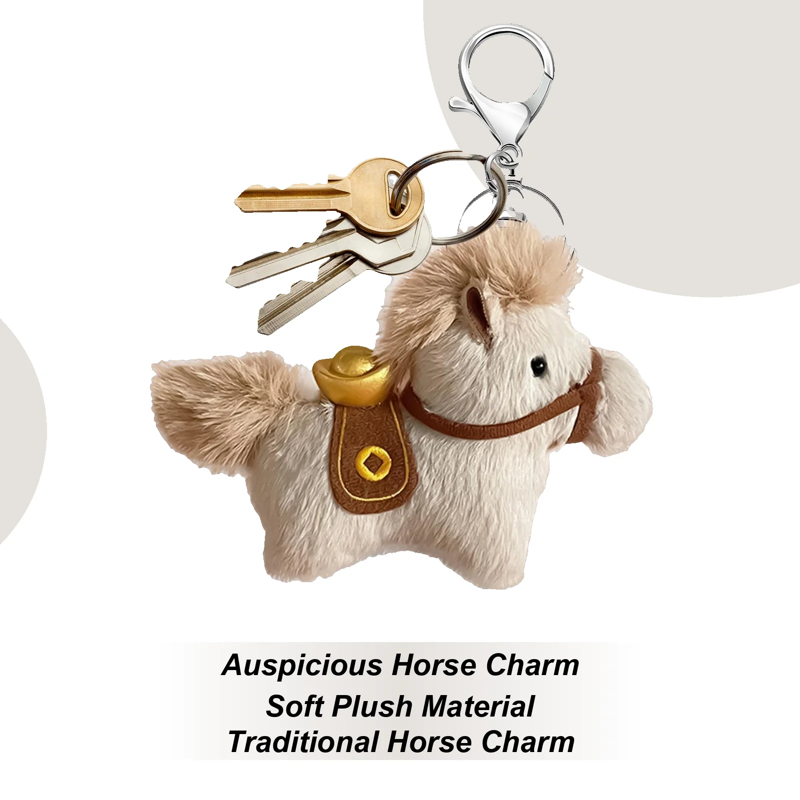 Porte-clés mignon 4 pouces, pendentif Souvenir, Animal mignon, porte-monnaie, mascotte de l'année du cheval, porte-clés du zodiaque chinois pour sac à dos