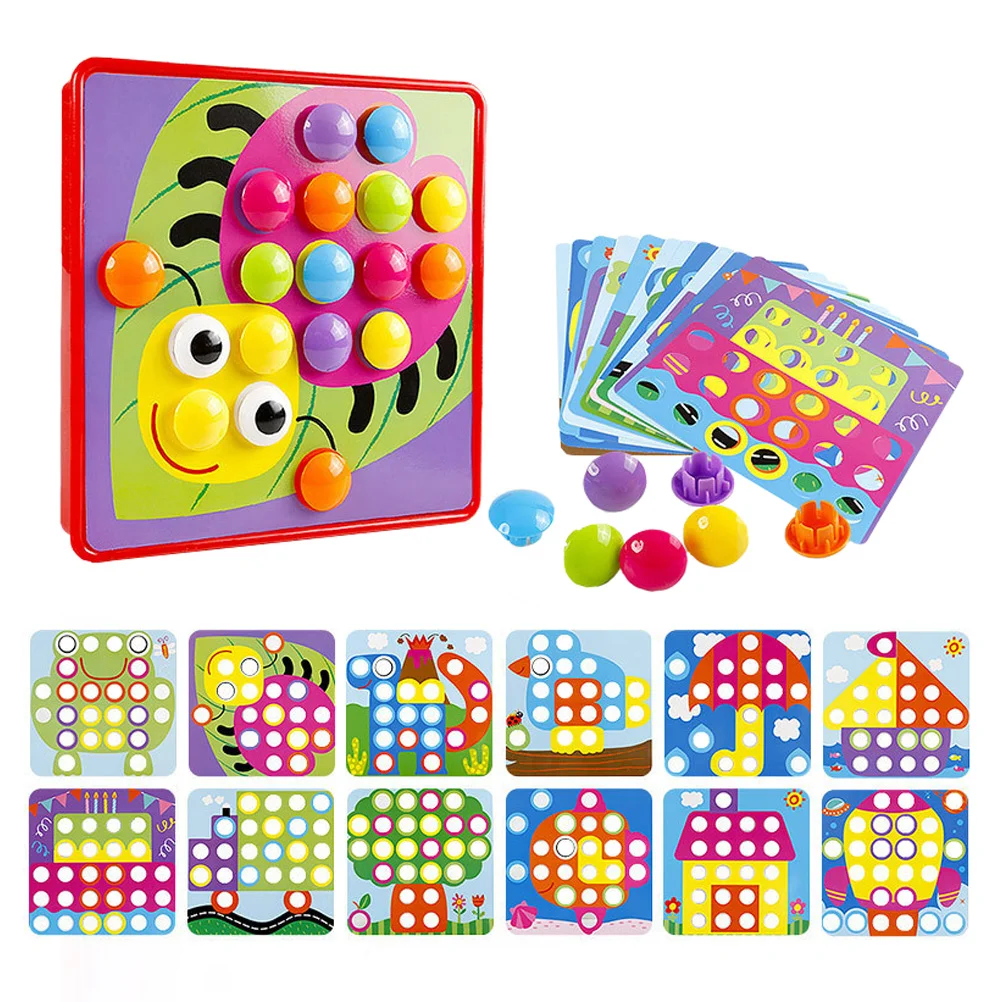 Plug-in Toys Color Board Game Pegboard Childrens Educational Cartoon Three-dimensional