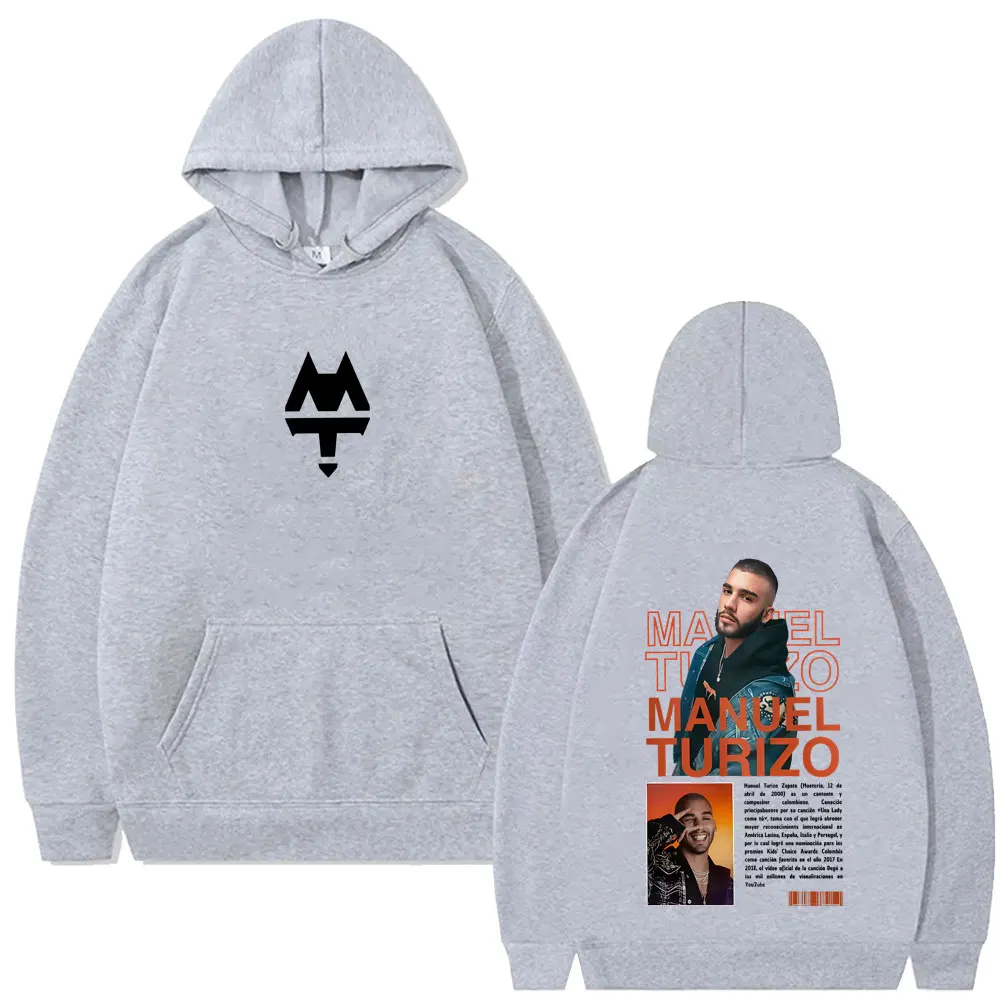 Rapper Manuel Turizo Graphic Hoodie Men Women Hip Hop Fashion Pop Music Pullover Hoodies Men's Vintage Casual Oversized Pullover