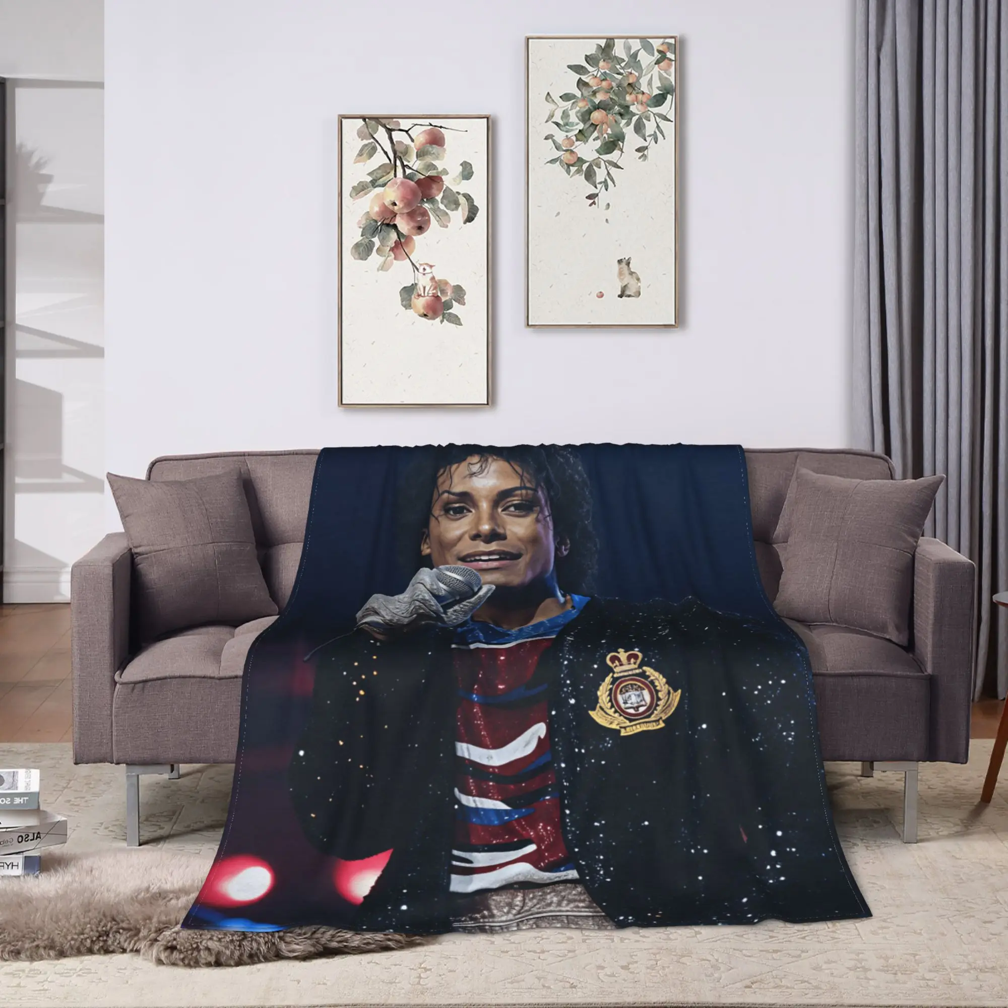 Jaafar J-Jackson Flannel Blankets Winter  Warm Throw Blanket for Children Living Room Print Bedspread Sofa Bed Cover